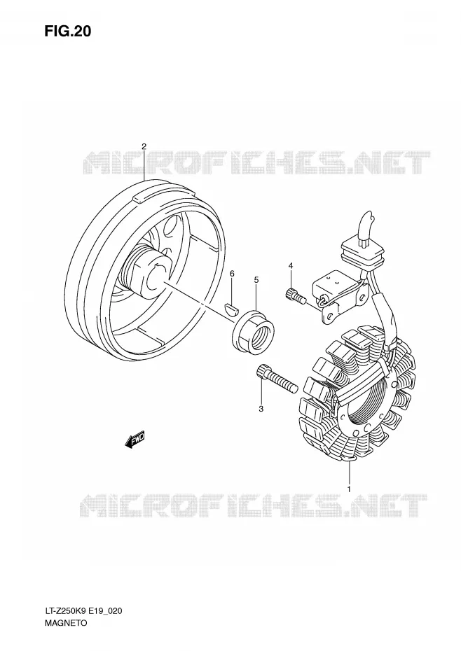 ALLUMAGE ROTOR - STATOR Suzuki QUAD 250 QUADSPORT 2010  LT-Z250ZL0(E19)