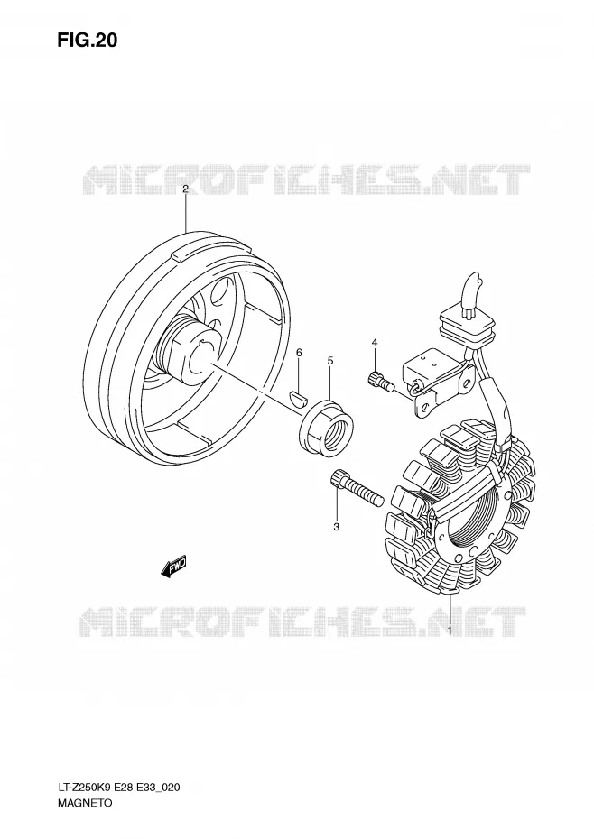 ALLUMAGE ROTOR - STATOR Suzuki QUAD 250 QUADSPORT 2010  LT-Z250ZL0(E28/E33)
