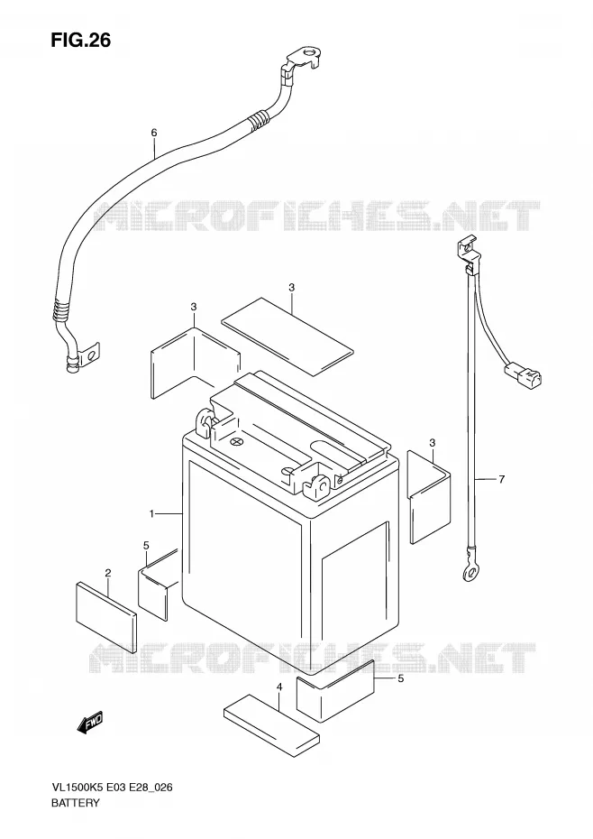 BATTERIE Suzuki MOTO 1500 BOULEVARD 2006  VL1500K6(E3/E28)