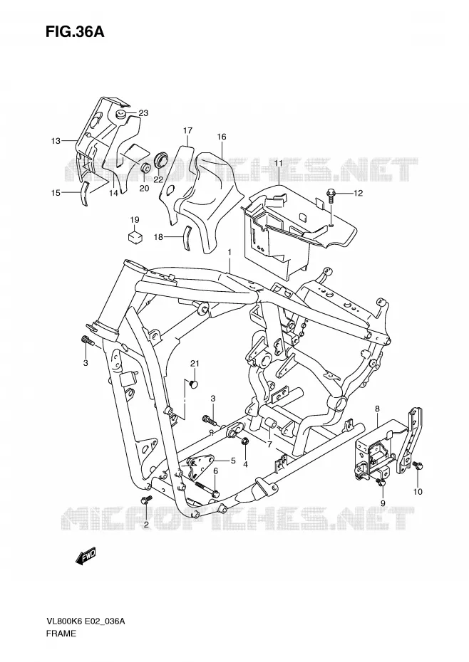 CADRE (MODEL K9/L0) Suzuki MOTO 800 VOLUSIA 2006  VL800CK6(E2)