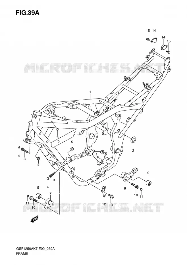 CADRE (MODEL K9) Suzuki MOTO 1250 BANDIT-S 2007  GSF1250SK7(E2)