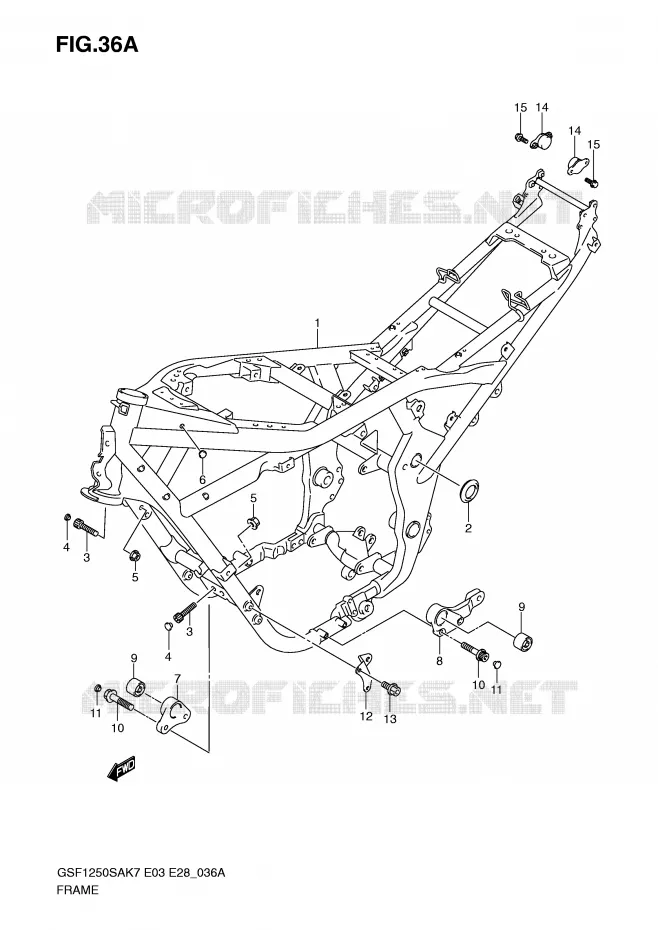 CADRE (MODEL K9) Suzuki MOTO 1250 BANDIT-S 2009  GSF1250SAK9(E3/E28)