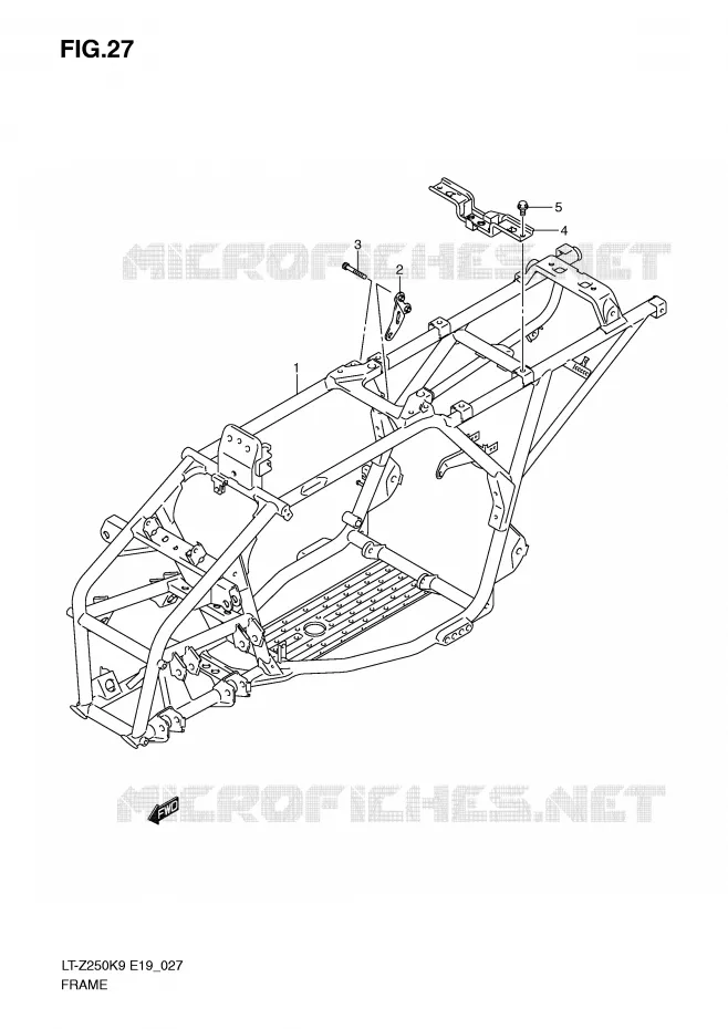 CADRE Suzuki QUAD 250 QUADSPORT 2010  LT-Z250ZL0(E19)