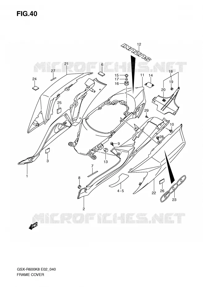 CARENAGES (MODEL K8) Suzuki MOTO 600 GSX-R 2008  GSX-R600K8(E2)
