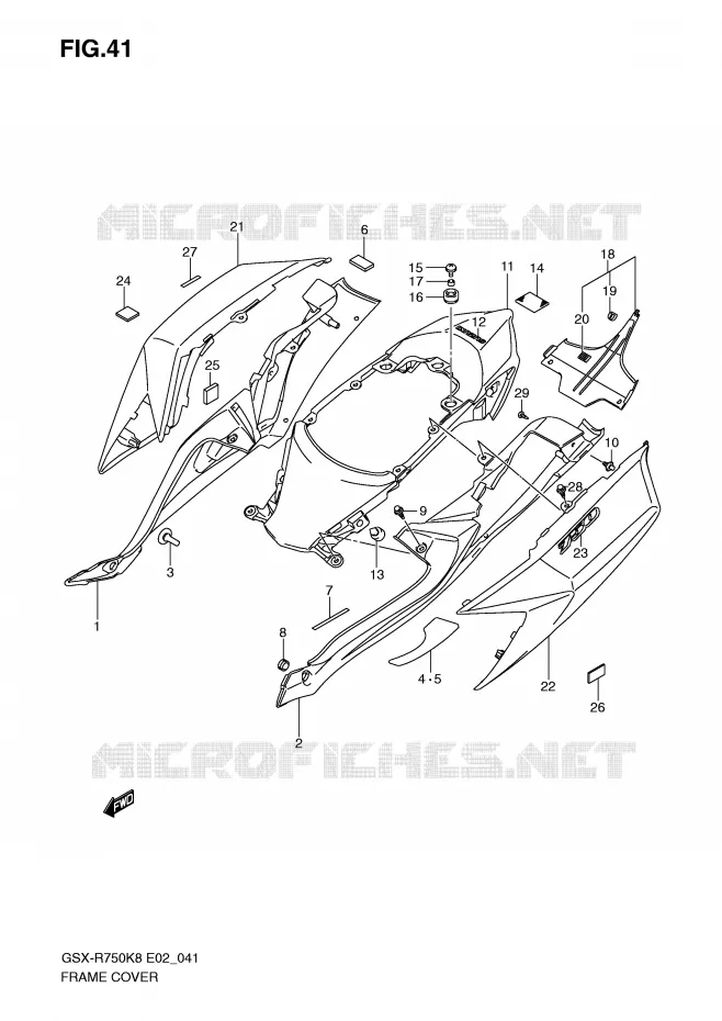 CARENAGES (MODEL K8) Suzuki MOTO 750 GSX-R 2010  GSX-R750UFL0(E2)