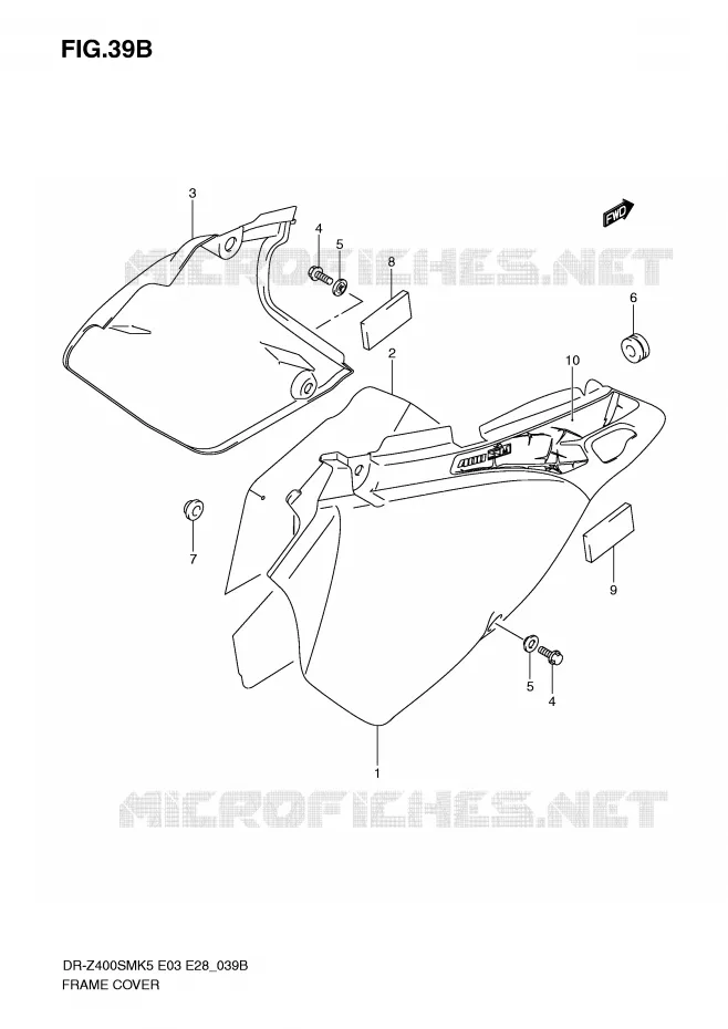 CARENAGES (MODEL K9) Suzuki MOTO 400 DR-Z 2005  DR-Z400SMK5(E3/E28)
