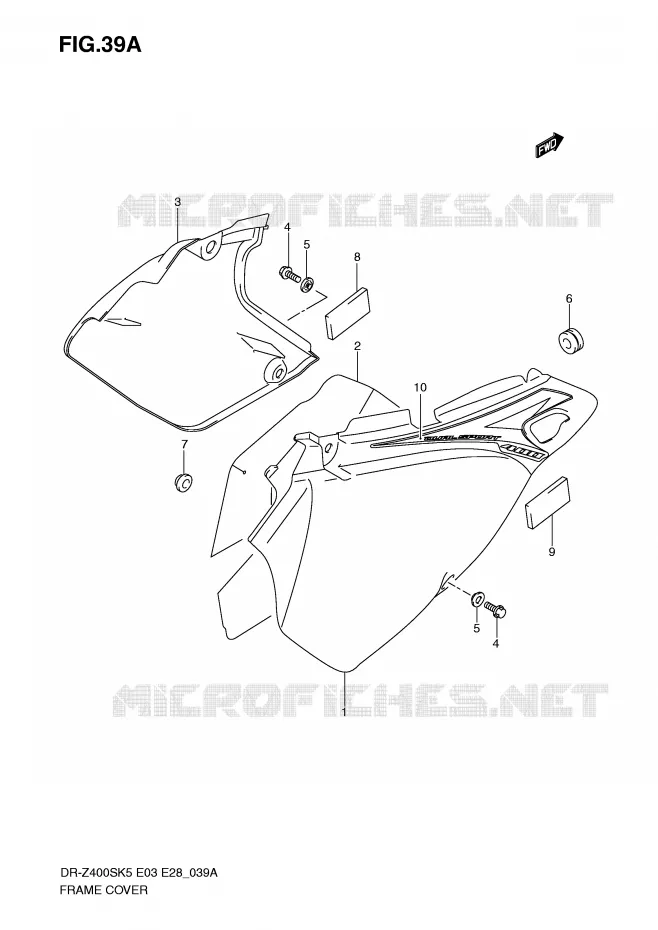 CARENAGES (MODEL K9) Suzuki MOTO 400 DR-Z 2007  DR-Z400SK7(E3/E28)