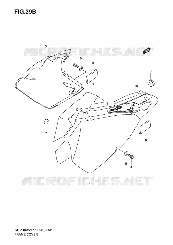 CARENAGES (MODEL K9) Suzuki MOTO 400 DR-Z 2009  DR-Z400SMK9(E2)