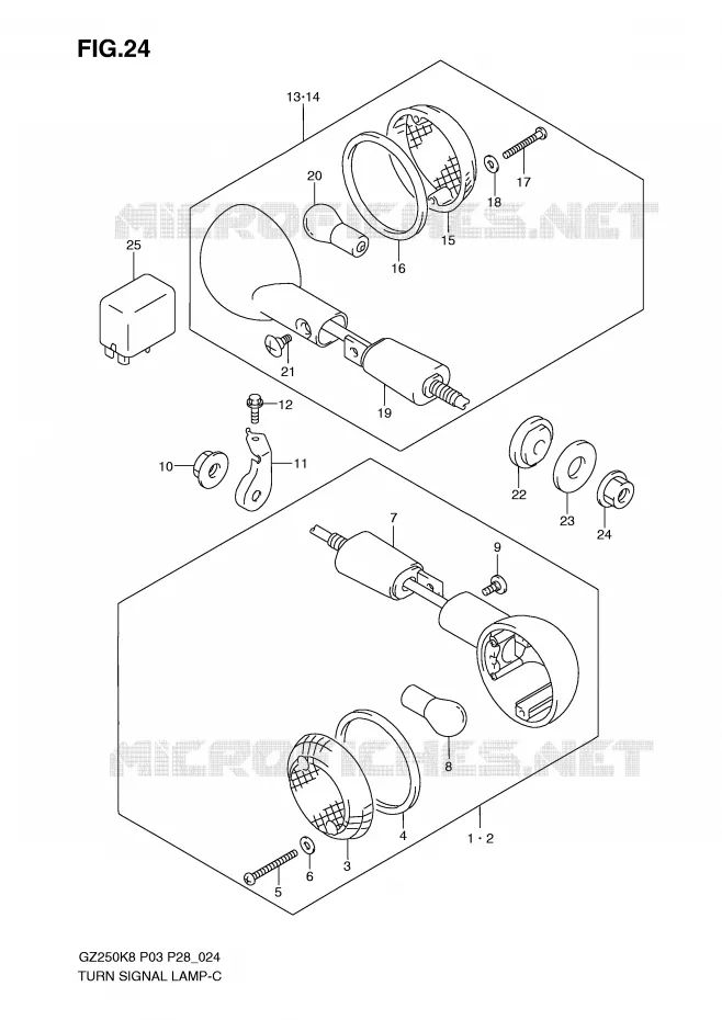 CLIGNOTANTS Suzuki MOTO 250 MARAUDER 2009  GZ250K9(P3)