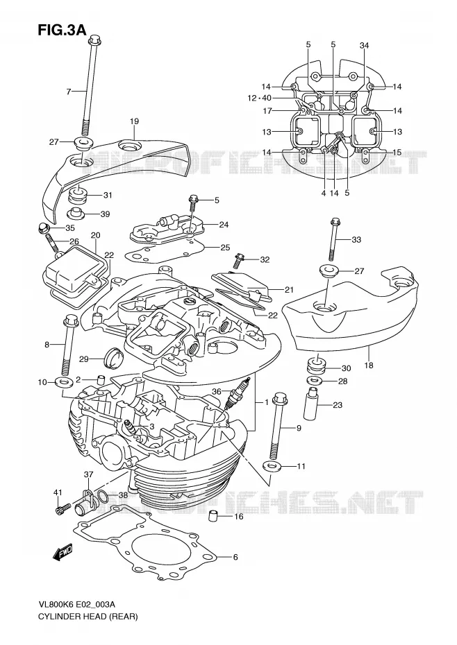 CULASSE ARRIERE (MODEL K9/L0) Suzuki MOTO 800 VOLUSIA 2007  VL800CK7(E2)