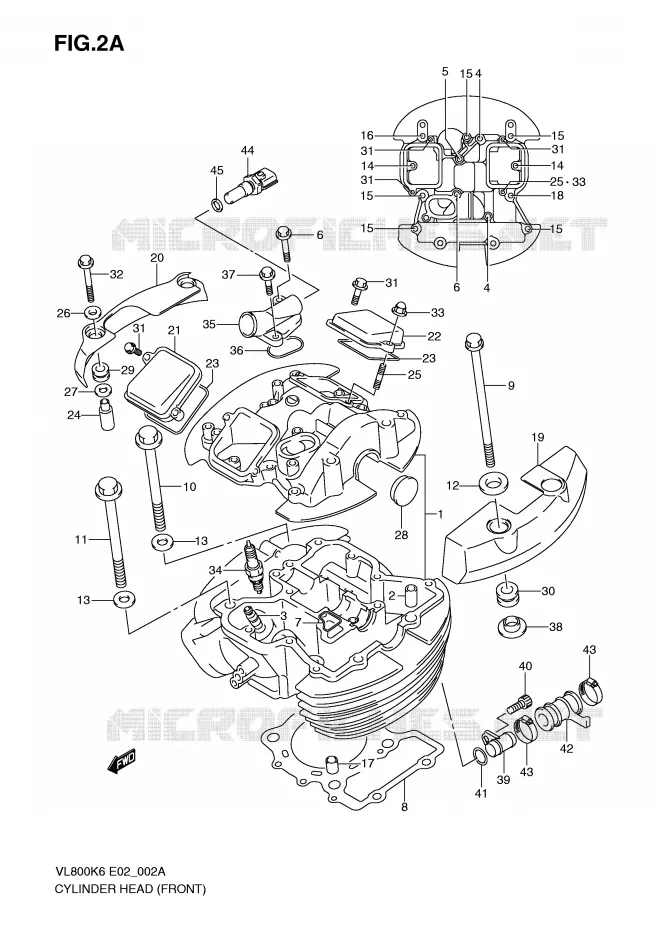 CULASSE AVANT (MODEL K9/L0) Suzuki MOTO 800 VOLUSIA 2009  VL800K9(E2)