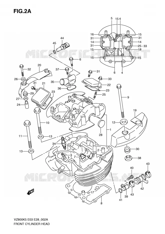CULASSE AVANT (MODEL K9) Suzuki MOTO 800 MARAUDER 2007  VZ800ZK7(E3/E28)