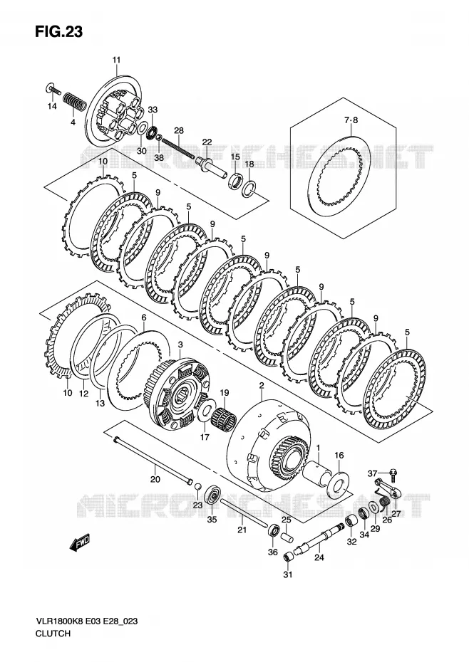 EMBRAYAGE Suzuki MOTO 1800 BOULEVARD 2009  VLR1800TK9(E3/E28)