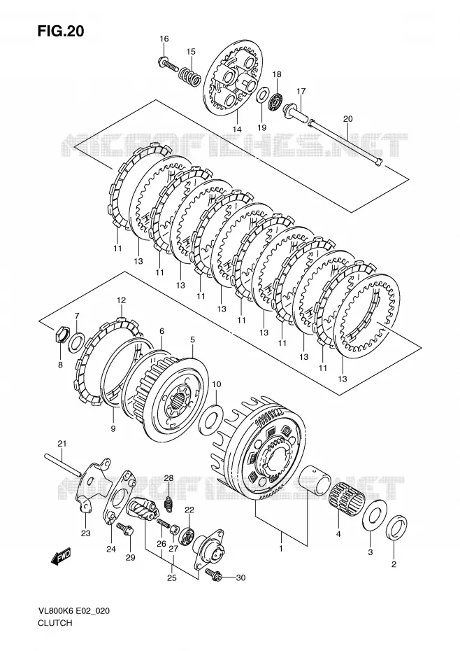 EMBRAYAGE Suzuki MOTO 800 VOLUSIA 2009  VL800CUEK9(E2)