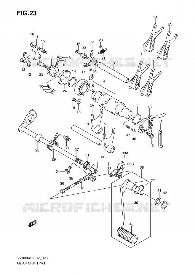 ENSEMBLE DE SELECTION DE VITESSES Suzuki MOTO 800 MARAUDER 2005  VZ800K5(E2)