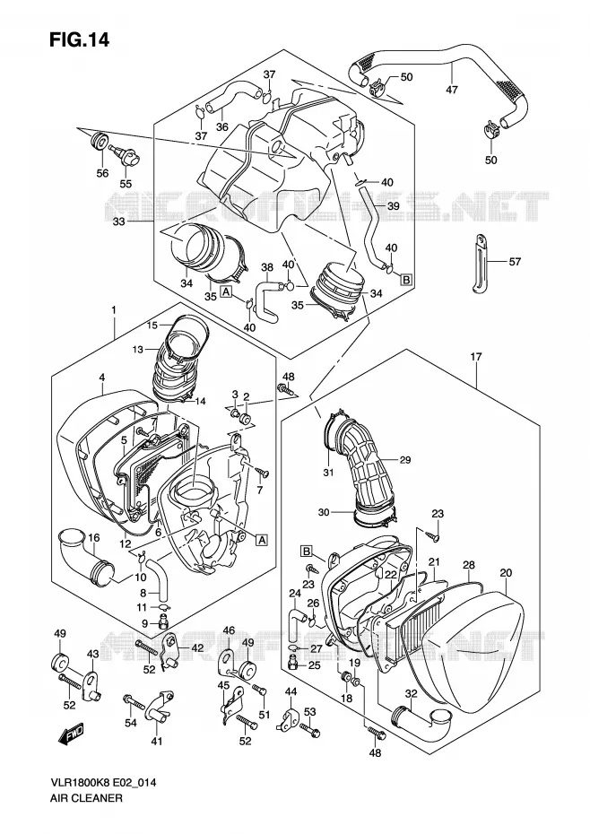 FILTRE A AIR Suzuki MOTO 1800 INTRUDER 2009  VLR1800K9(E2)