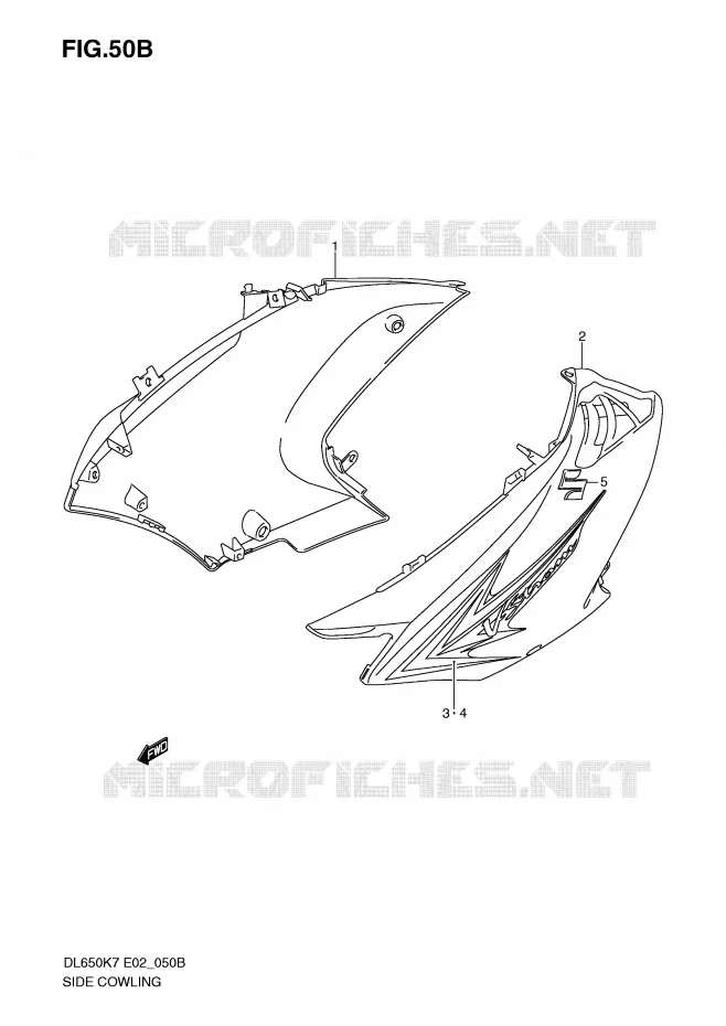 FLANCS DE CARENAGES (MODEL K9) Suzuki MOTO 650 V-STROM 2009  DL650AK9(E2)