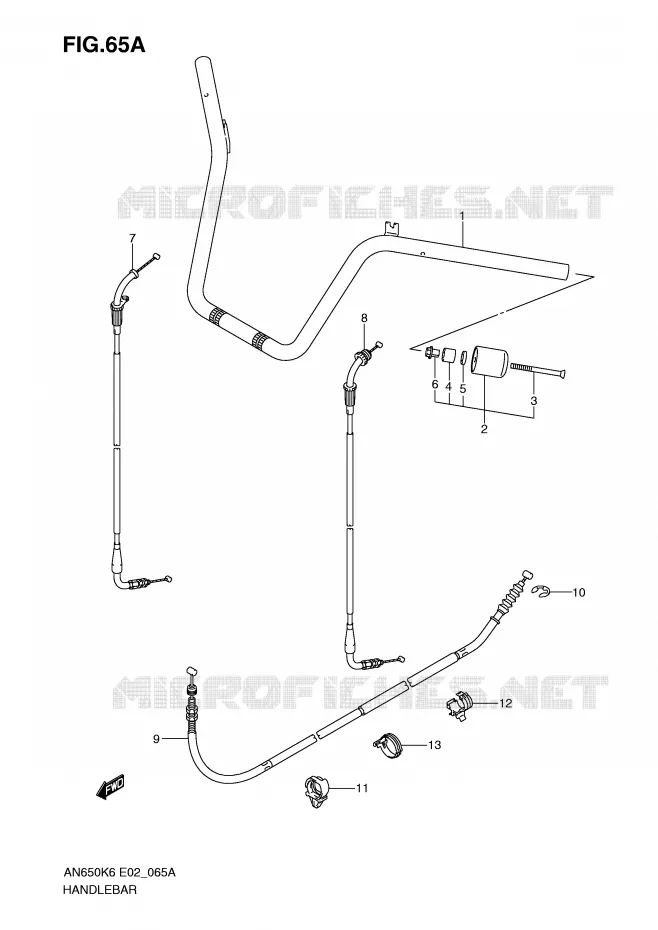GUIDON (MODEL K9/L0) Suzuki SCOOTER 650 BURGMAN 2007  AN650AK7(E2)