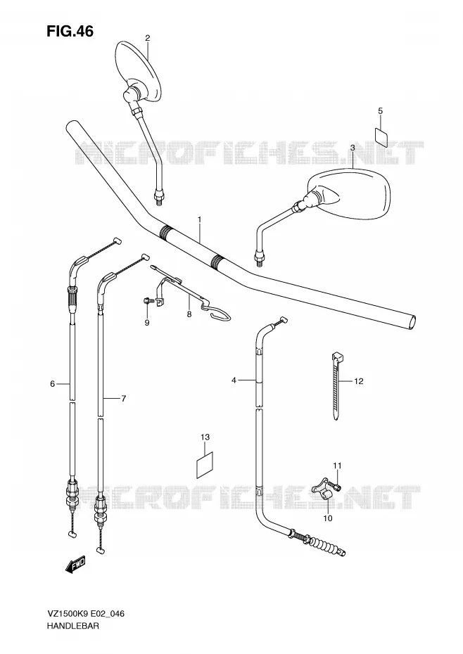 GUIDON Suzuki MOTO 1500 BOULEVARD-M91 2010  VZ1500L0(E2)