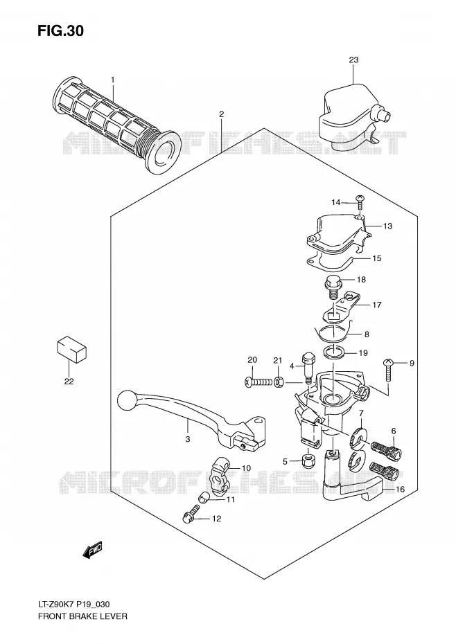 LEVIER DE FREIN AVANT Suzuki QUAD 90 QUADSPORT 2007  LT-Z90K7(P19)