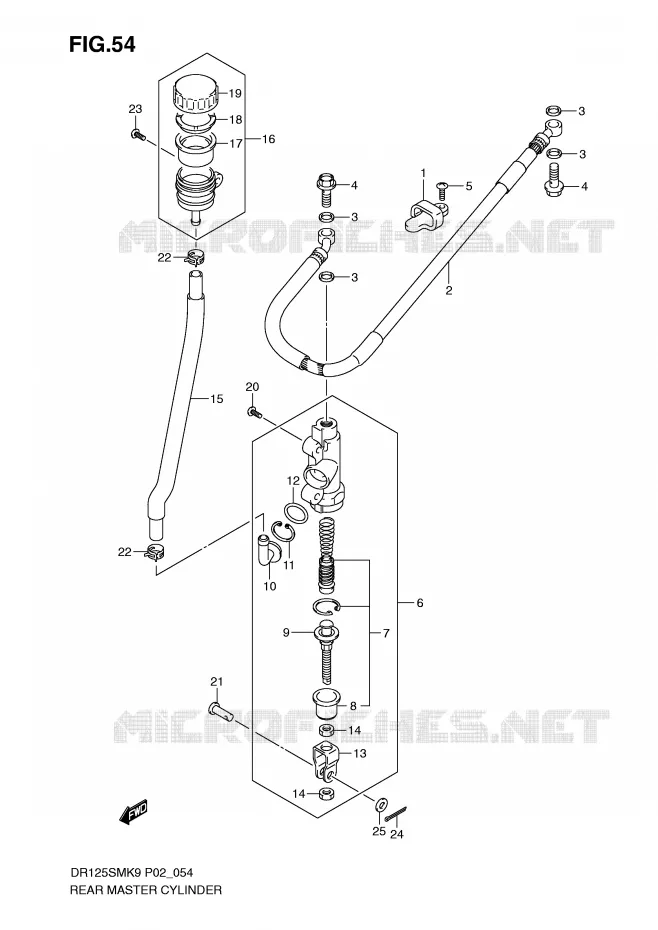 MAITRE CYLINDRE ARRIERE Suzuki MOTO 125 DR 2009  DR125SMK9