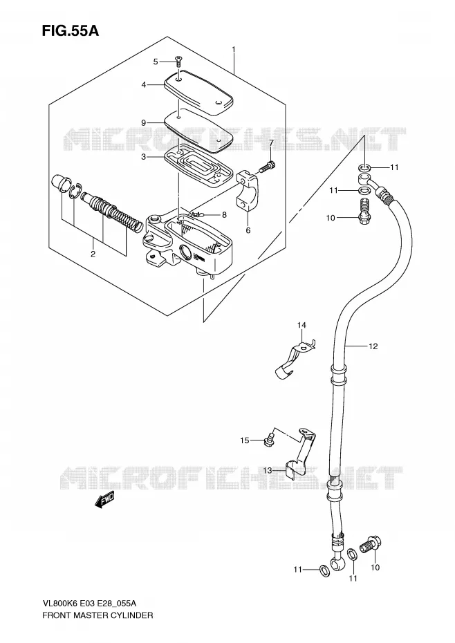 MAITRE CYLINDRE AVANT (MODEL K7/K8/K9/L0) Suzuki MOTO 800 VOLUSIA 2007  VL800CK7(E3/E28)