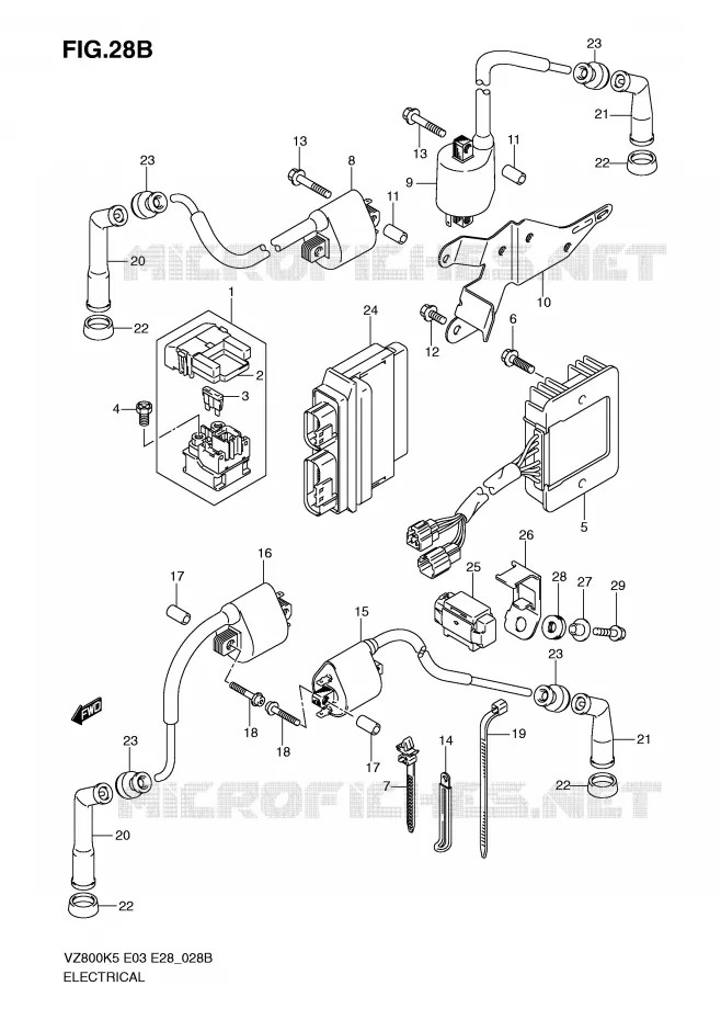 PARTIE ELECTRIQUE (MODEL K9 E33) Suzuki MOTO 800 MARAUDER 2007  VZ800ZK7(E3/E28)