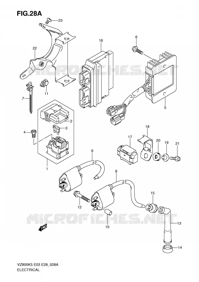PARTIE ELECTRIQUE (MODEL K9 E3,E28) Suzuki MOTO 800 MARAUDER 2007  VZ800K7(E3/E28)
