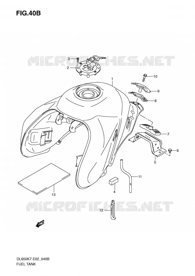 RESERVOIR D'ESSENCE (MODEL K9/L0) Suzuki MOTO 650 V-STROM 2008  DL650AK8(E2)