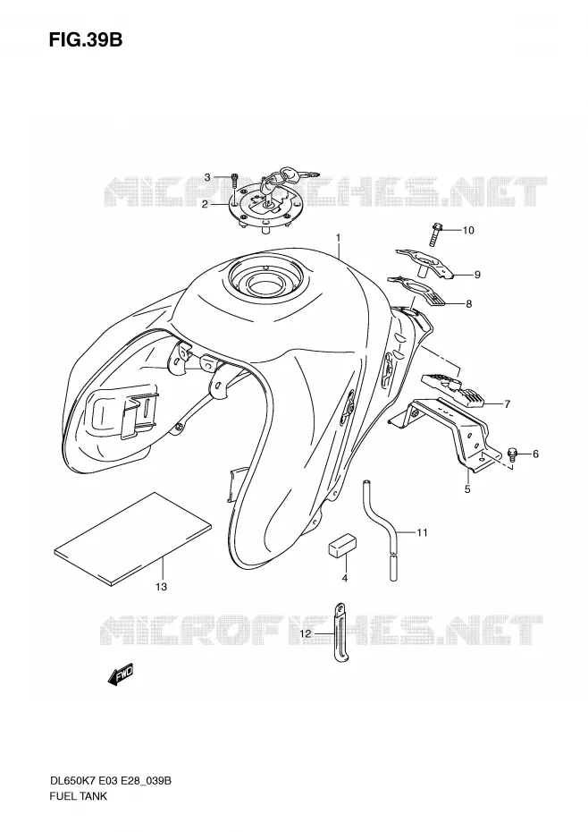 RESERVOIR D'ESSENCE (MODEL K9/L0) Suzuki MOTO 650 V-STROM 2009  DL650K9(E3/E28)