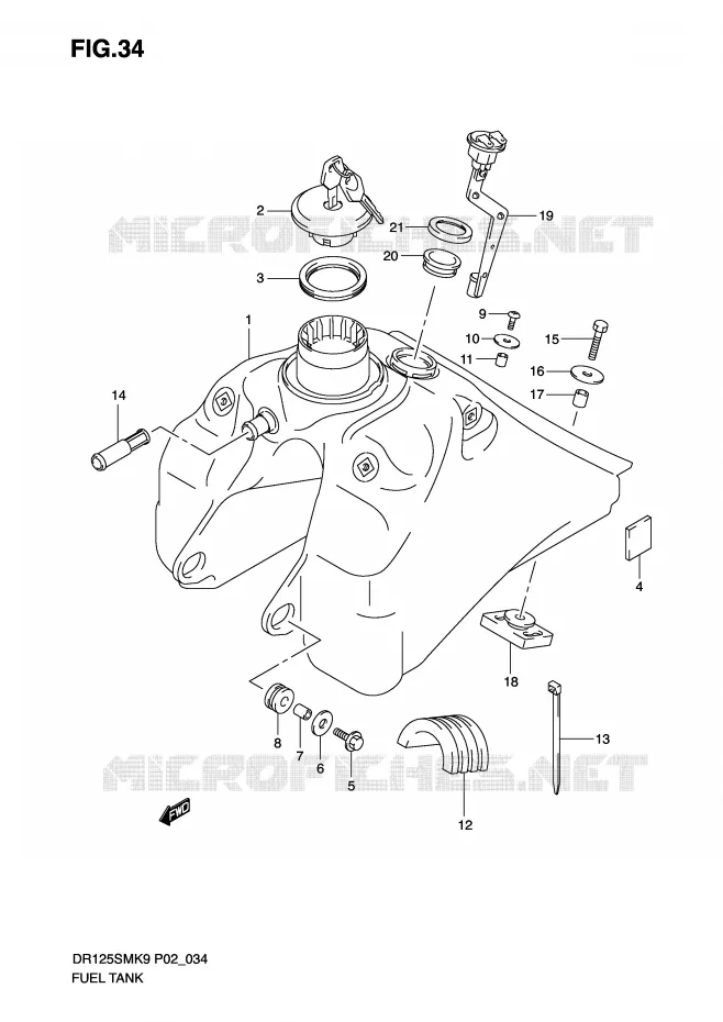 RESERVOIR D'ESSENCE Suzuki MOTO 125 DR 2009  DR125SMK9