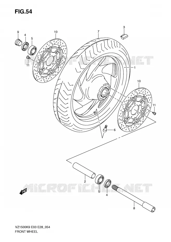ROUE AVANT Suzuki MOTO 1500 BOULEVARD 2009  VZ1500K9(E3/E28)