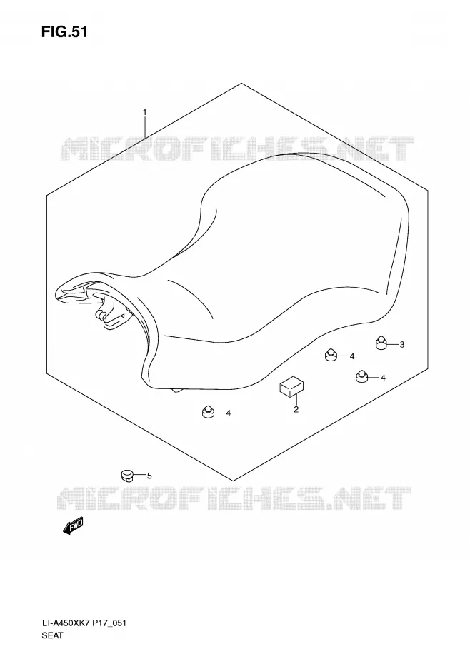 SELLE Suzuki QUAD 450 KINGQUAD 2008  LT-A450XK8(P17)