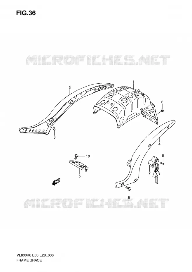 SUPPORT CADRE Suzuki MOTO 800 VOLUSIA 2007  VL800TK7(E3/E28)