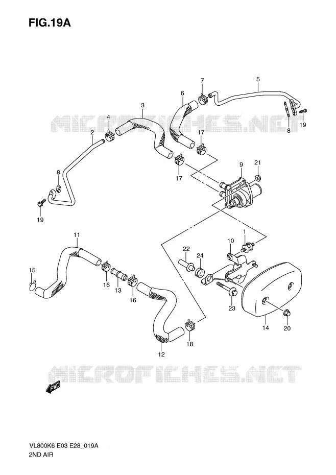 SYSTÈME DE RECYCLAGE GAZ D'ECHAPPEMENT (MODEL K9/L0) Suzuki MOTO 800 INTRUDER 2010  VL800CL0(E3/E28)