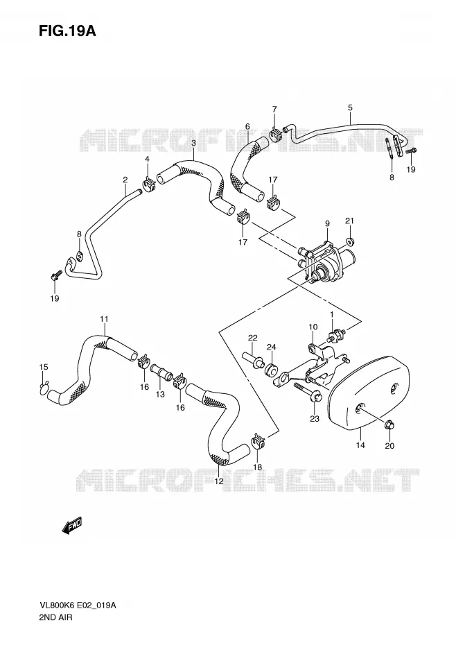 SYSTÈME DE RECYCLAGE GAZ D'ECHAPPEMENT (MODEL K9/L0) Suzuki MOTO 800 VOLUSIA 2008  VL800K8(E2)