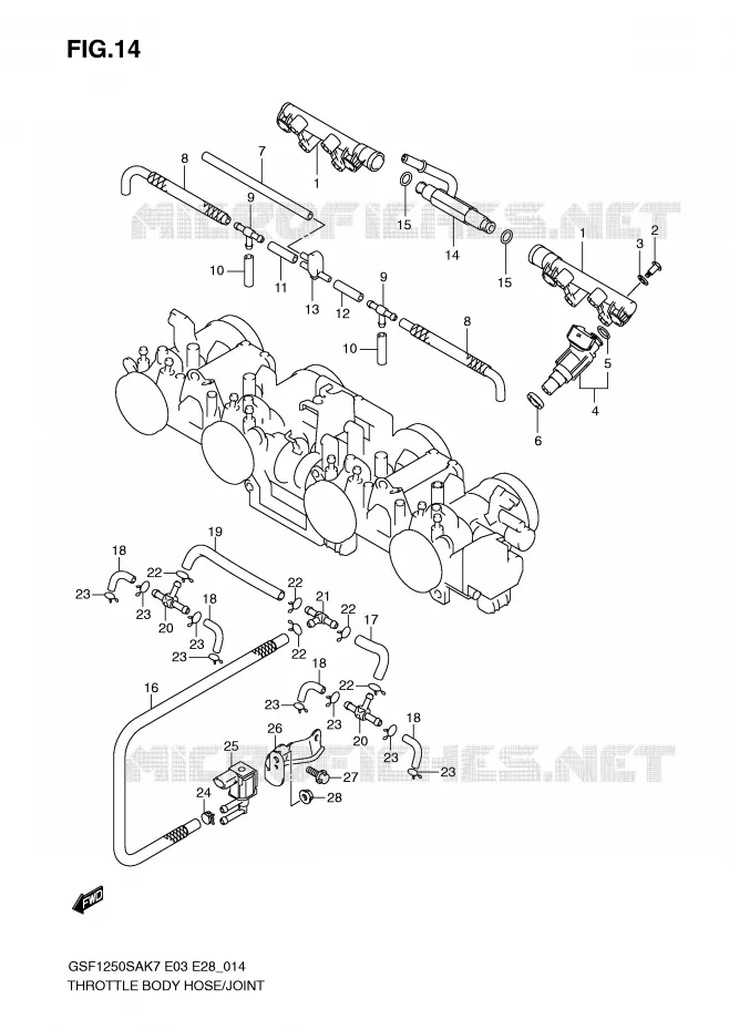 SYSTÈME D'INJECTION Suzuki MOTO 1250 BANDIT-S 2007  GSF1250SK7(E3/E28)