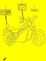 ETIQUETTE D'AVERTISSEMENT (MODELE W/X) pour Suzuki INTRUDER 800 1998