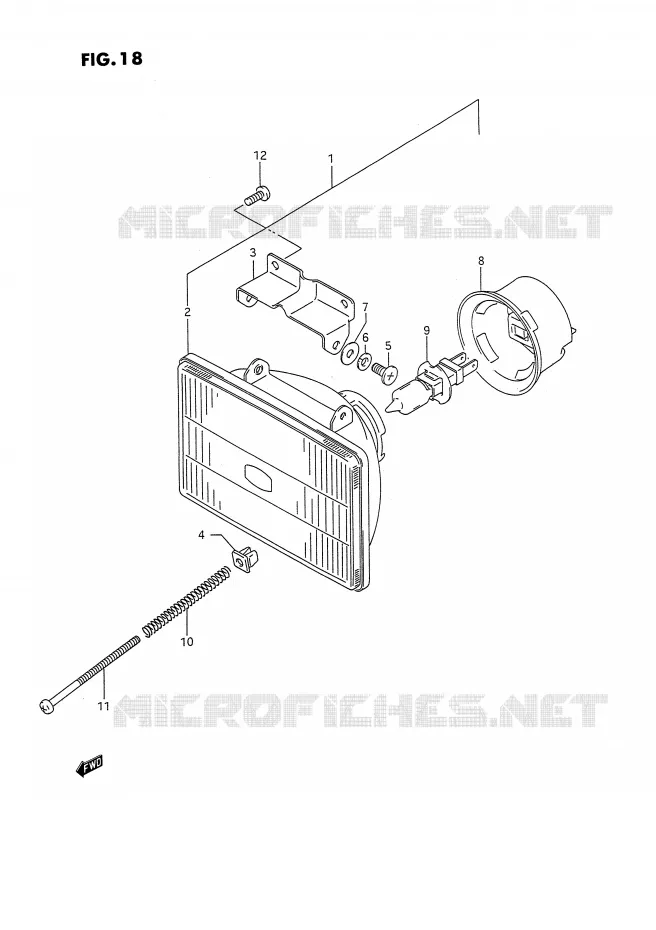 PHARE Suzuki MOTO 250 RMX 1993  RMX250RP(E1)