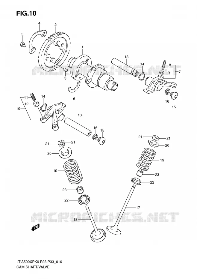 ARBRE A CAMES - SOUPAPES Suzuki QUAD 500 KINGQUAD 2009  LT-A500XPK9(P28/P33)