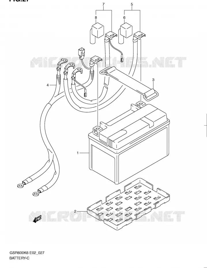 BATTERIE Suzuki MOTO 600 GSR 2007  GSR600K7(E2)