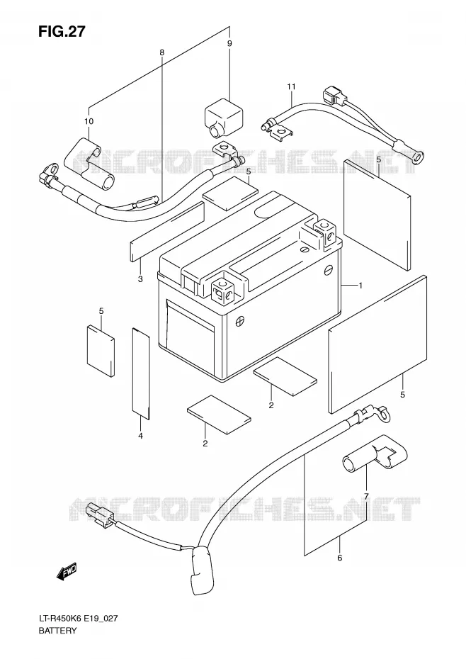 BATTERIE Suzuki QUAD 450 QUADRACER 2008  LT-R450ZK8(E19)