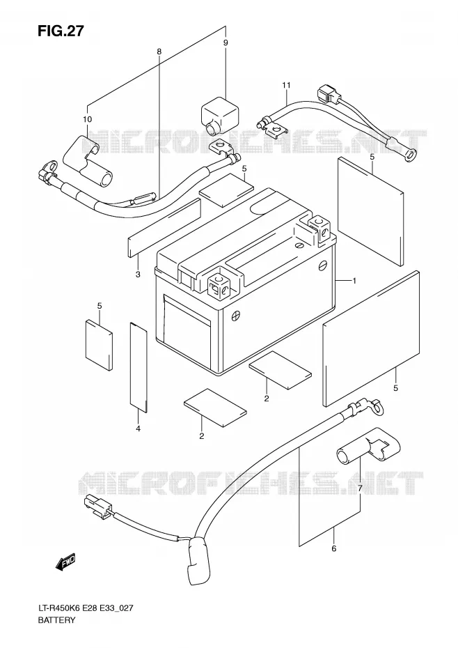 BATTERIE Suzuki QUAD 450 QUADRACER 2010  LT-R450L0(E28/E33)