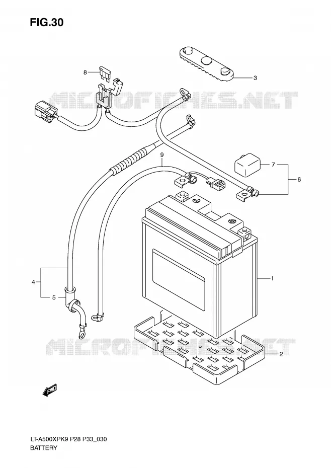 BATTERIE Suzuki QUAD 500 VINSON 2009  LT-A500XPZK9(P28/P33)
