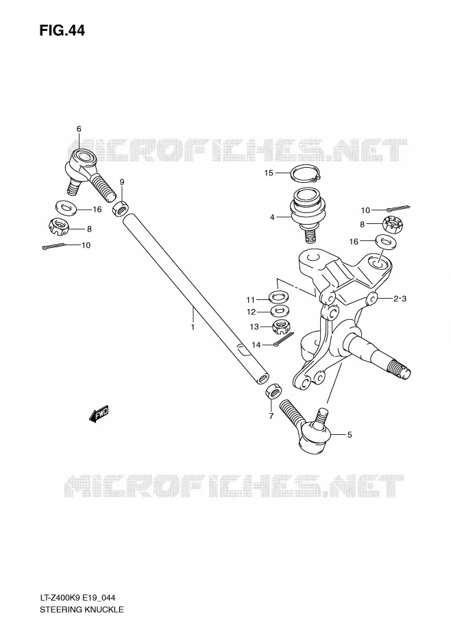 BIELLETTES DE DIRECTION - MOYEU Suzuki QUAD 400 QUADSPORT 2009  LT-Z400K9(E19)