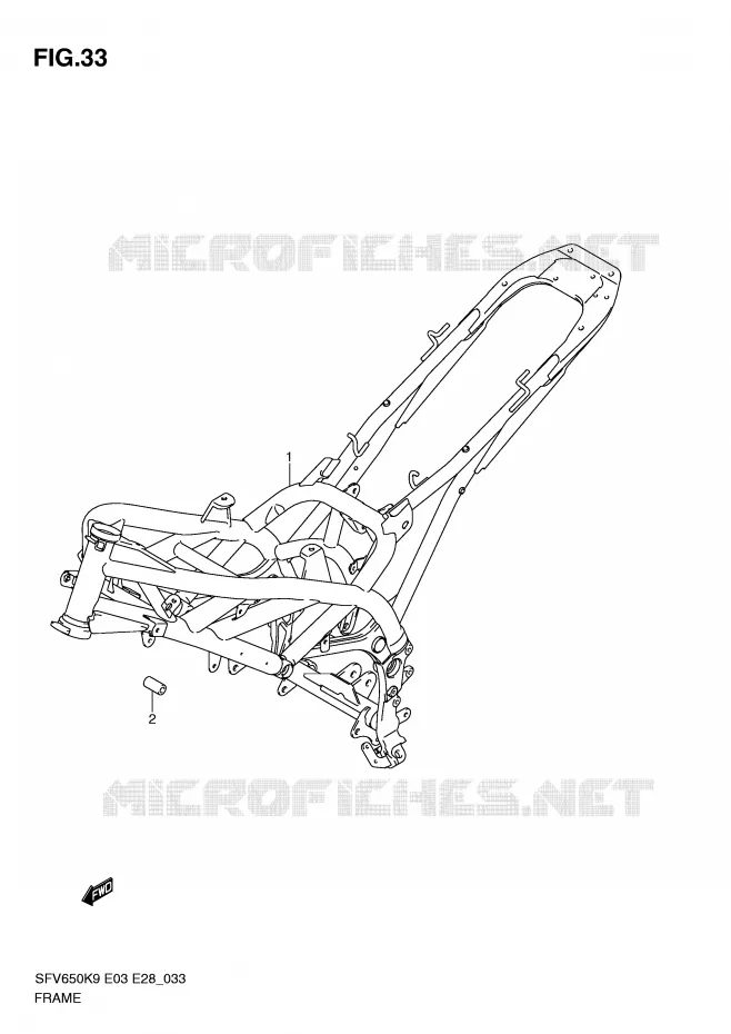 CADRE (M0DEL K9) Suzuki MOTO 650 GLADIUS 2010  SFV650AL0(E3/E28)