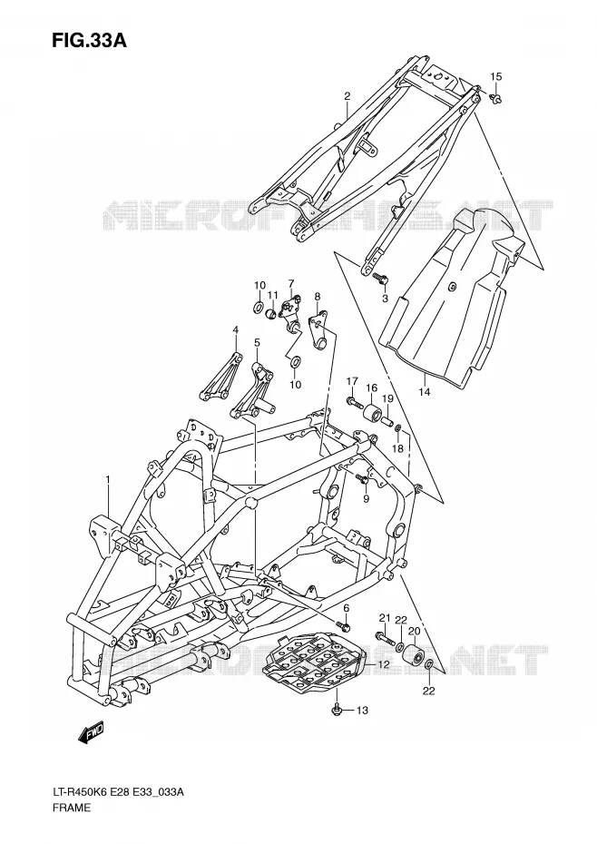CADRE (MODEL K9) Suzuki QUAD 450 QUADRACER 2010  LT-R450L0(E28/E33)