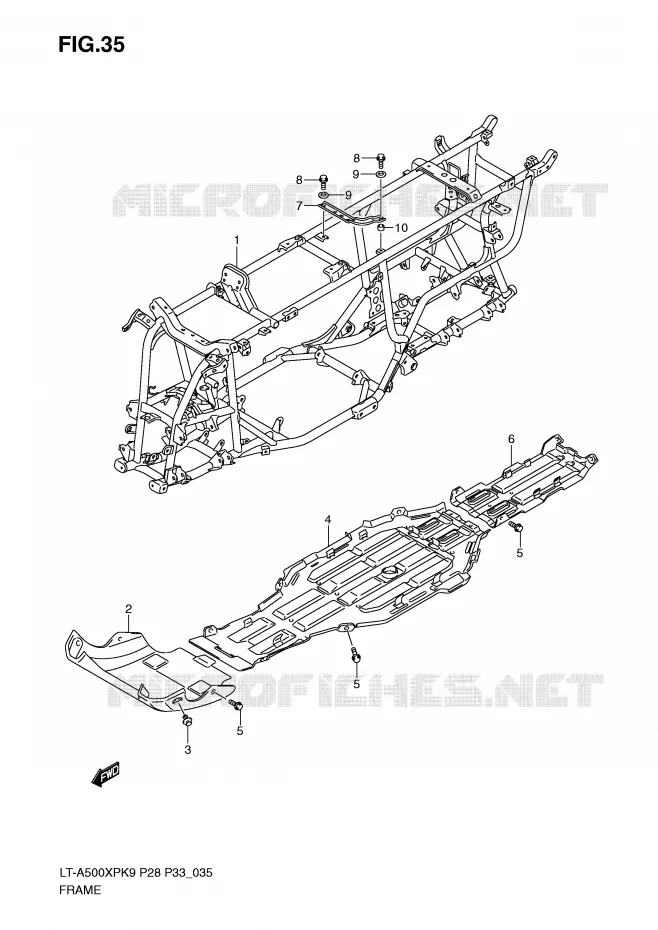 CADRE Suzuki QUAD 500 KINGQUAD 2010  LT-A500XPZL0(P28/P33)