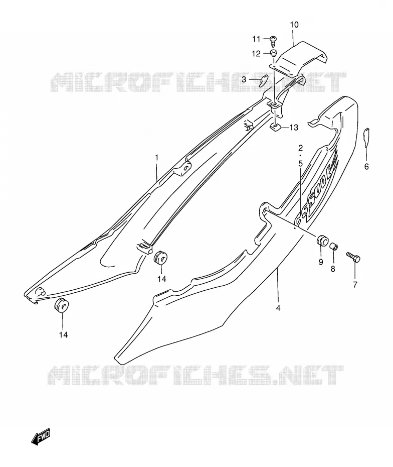 CARENAGES ARRIERE  (MODELE V) Suzuki MOTO 500 GS-E 1999  GS500EX(E2)