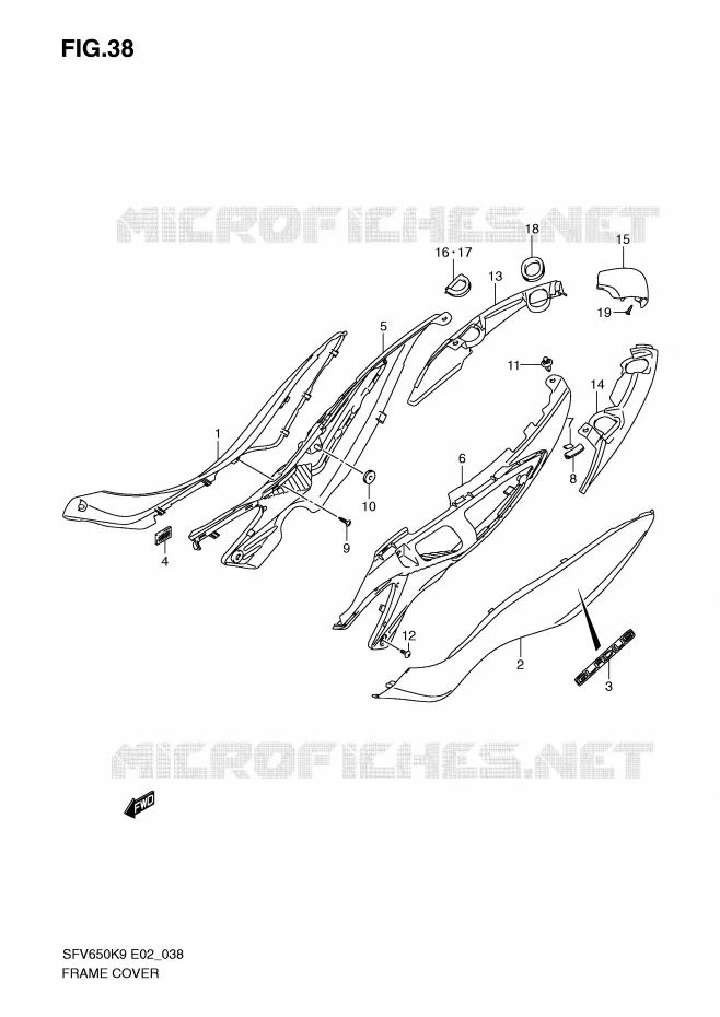 CARENAGES (MODEL K9) Suzuki MOTO 650 GLADIUS 2009  SFV650AK9(E2)